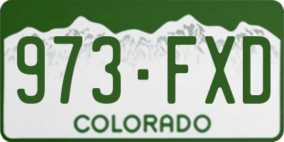 CO license plate 973FXD