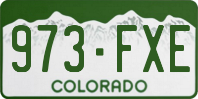 CO license plate 973FXE