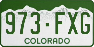 CO license plate 973FXG