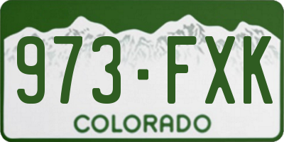 CO license plate 973FXK