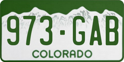 CO license plate 973GAB