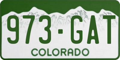 CO license plate 973GAT