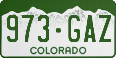CO license plate 973GAZ