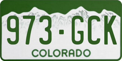 CO license plate 973GCK
