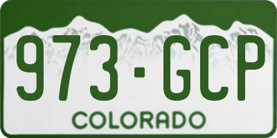 CO license plate 973GCP