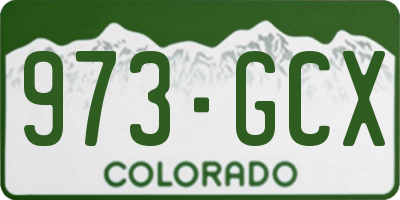 CO license plate 973GCX