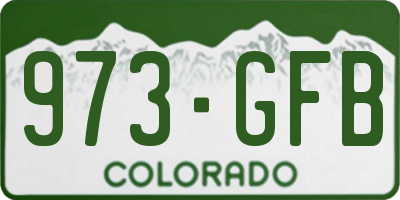 CO license plate 973GFB