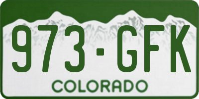 CO license plate 973GFK