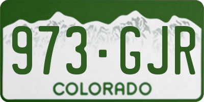 CO license plate 973GJR