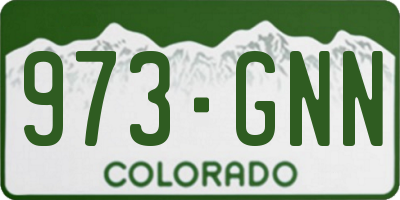 CO license plate 973GNN
