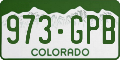 CO license plate 973GPB