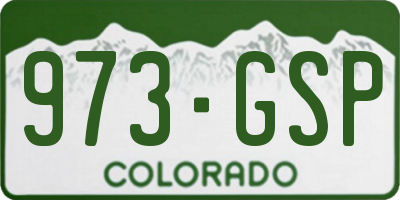 CO license plate 973GSP