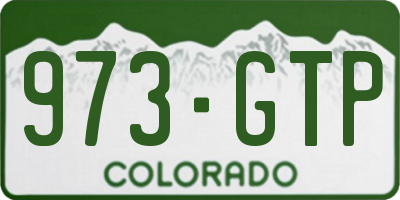 CO license plate 973GTP