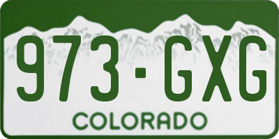 CO license plate 973GXG