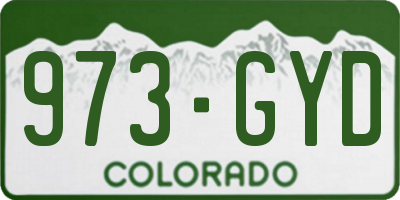 CO license plate 973GYD