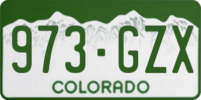 CO license plate 973GZX
