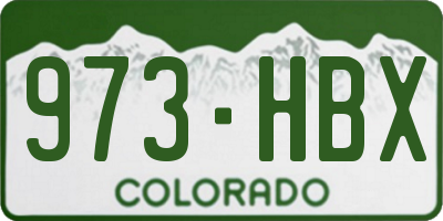 CO license plate 973HBX