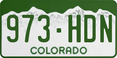 CO license plate 973HDN
