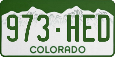 CO license plate 973HED