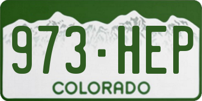 CO license plate 973HEP