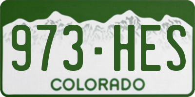 CO license plate 973HES