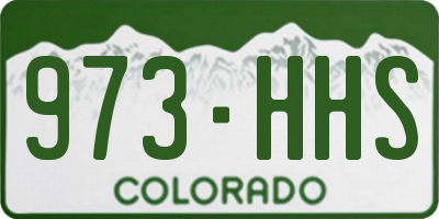 CO license plate 973HHS