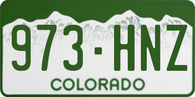 CO license plate 973HNZ