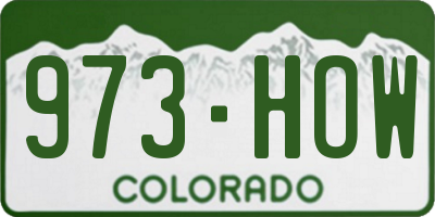 CO license plate 973HOW