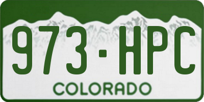 CO license plate 973HPC