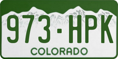 CO license plate 973HPK