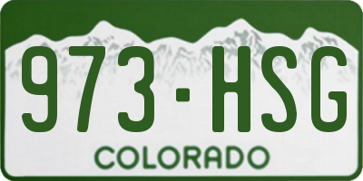 CO license plate 973HSG