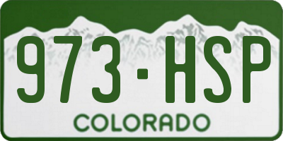 CO license plate 973HSP