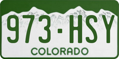 CO license plate 973HSY