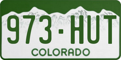 CO license plate 973HUT