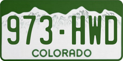 CO license plate 973HWD