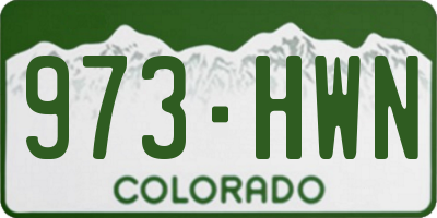 CO license plate 973HWN