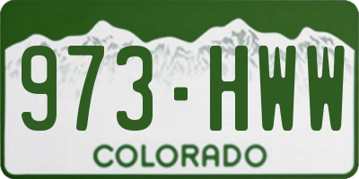 CO license plate 973HWW