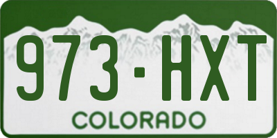 CO license plate 973HXT