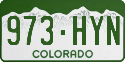 CO license plate 973HYN