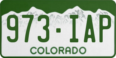 CO license plate 973IAP