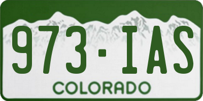 CO license plate 973IAS