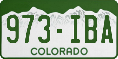 CO license plate 973IBA