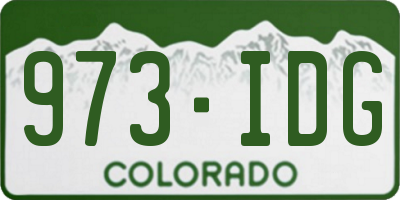 CO license plate 973IDG