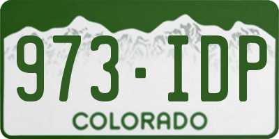 CO license plate 973IDP