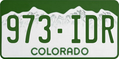 CO license plate 973IDR