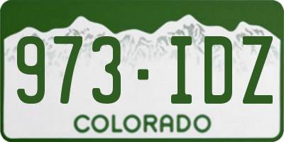 CO license plate 973IDZ