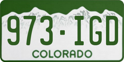CO license plate 973IGD