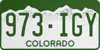 CO license plate 973IGY