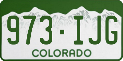 CO license plate 973IJG