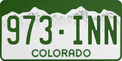 CO license plate 973INN